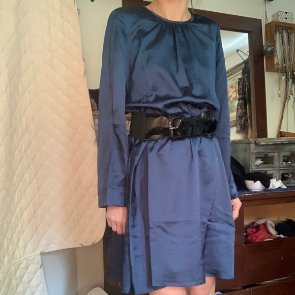 Rachel Roy Blue Long Sleeve Tie Back Dress - Picture 3 of 12